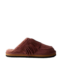 WOMEN'S FREE PEOPLE FALLON FRINGE MULE | MAHOGANY AMBER SUEDE