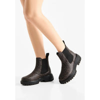 WOMEN'S WODEN AYA LEO WATERPROOF BOOT | DARK LEOPARD