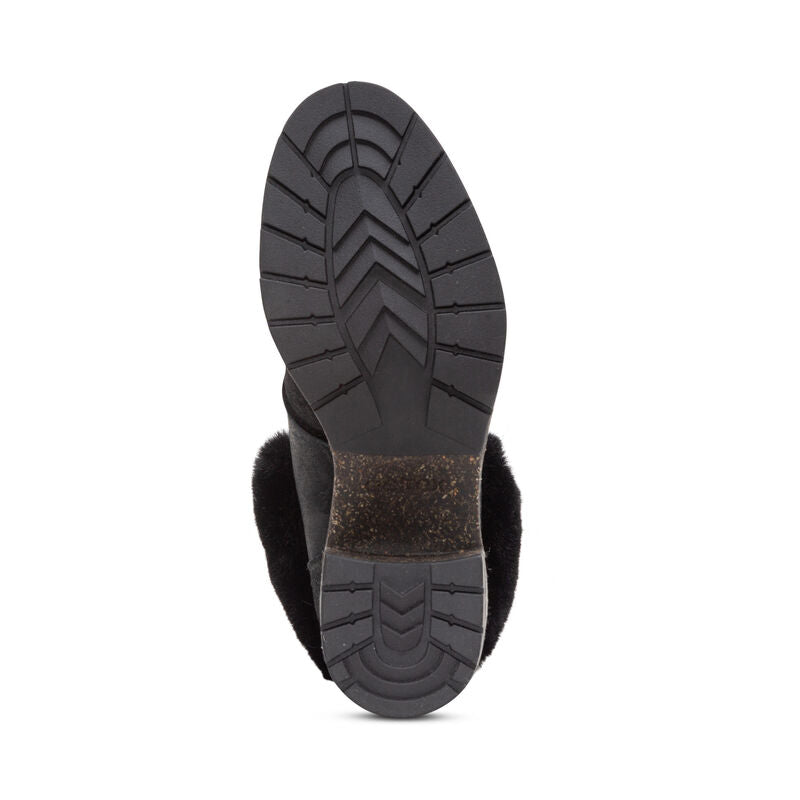 WOMEN'S AETREX BROOKLYN WEATHER-FRIENDLY FUR LACE UP BOOT | BLACK