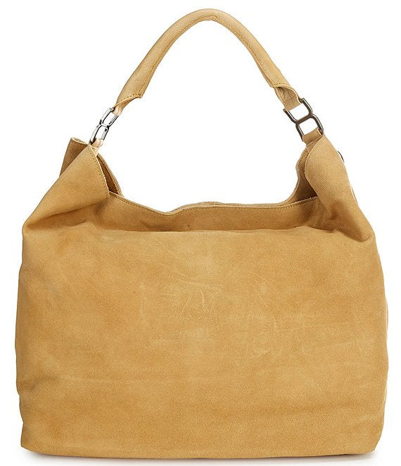 WOMEN'S FREE PEOPLE SUZIE SUEDE SLOUCH TOTE | HARVEST GOLD