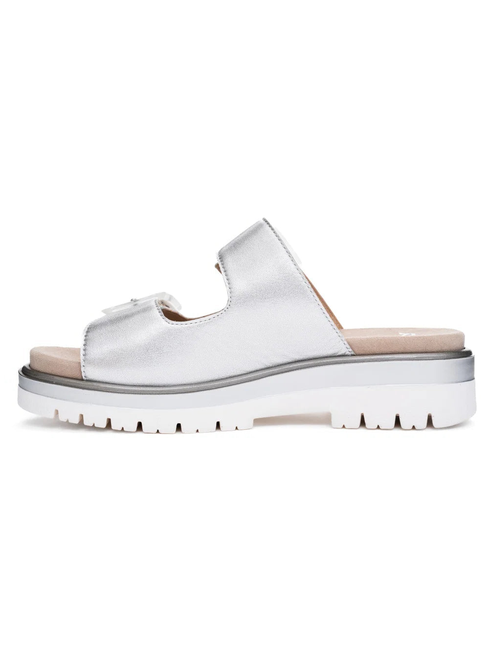 WOMEN'S ARA MARBELLA SLIDE SANDAL | SILVER