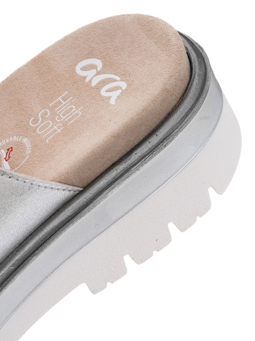WOMEN'S ARA MARBELLA SLIDE SANDAL | SILVER
