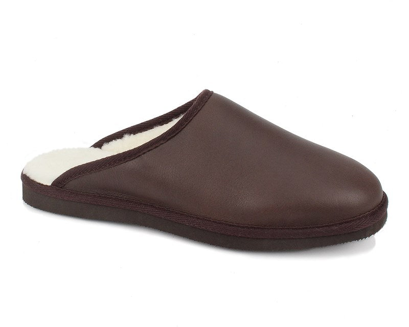 MEN'S DREW DALLAS LEATHER SLIPPER | CHOCOLATE