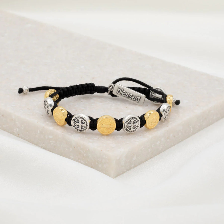 thumbnail image 2 of My Saint My Hero Breathe Blessing Bracelet - Mint With Gold Medal By My 2 of 11