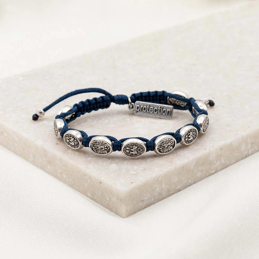 MY SAINT | MY HERO PROTECTION ARCHANGEL MICHAEL BRACELET | ROYAL BLUE / SILVER