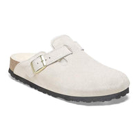 WOMEN'S BIRKENSTOCK BOSTON SHEARLING SUEDE LEATHER | ANTIQUE WHITE