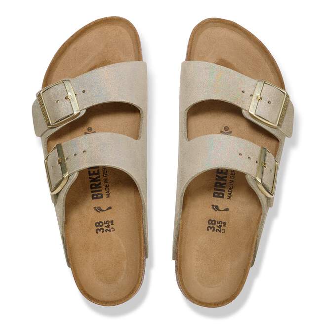 WOMEN'S BIRKENSTOCK ARIZONA BS | TAUPE SUEDE SHIMMERING