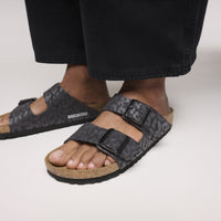 WOMEN'S BIRKENSTOCK ARIZONA SYNTHETIC BS | LEO BLACK