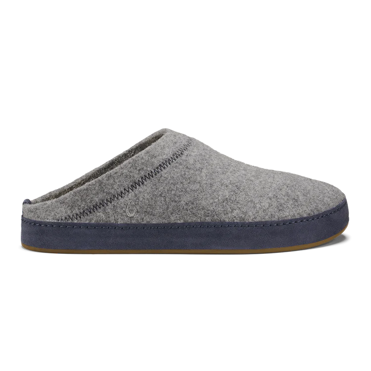 MEN'S OLUKAI HAMANI HULU SLIPPER | GRAPHITE / TRENCH BLUE