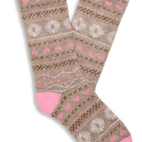 WOMEN'S UGG LESLIE GRAPHIC CREW SOCK | PUTTY / FAIRISLE