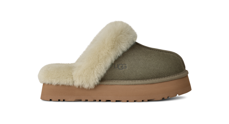 WOMEN'S UGG DISQUETTE SLIPPER | MOSS GREEN / MUTED BRASS