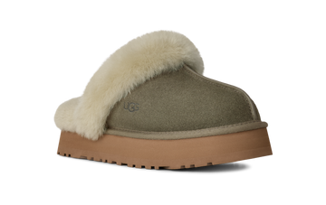 WOMEN'S UGG DISQUETTE SLIPPER | MOSS GREEN / MUTED BRASS