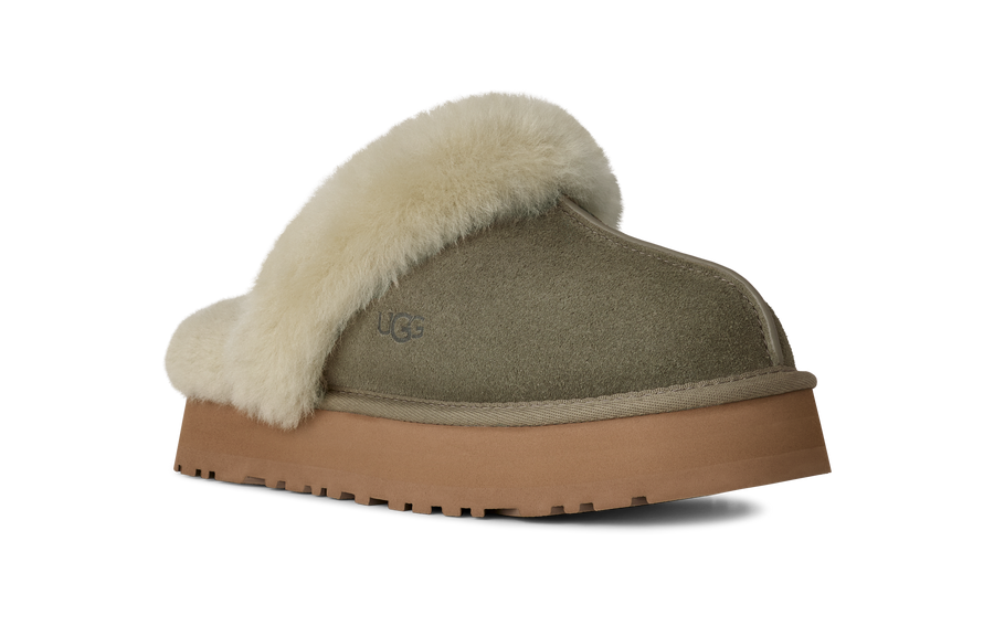 WOMEN'S UGG DISQUETTE SLIPPER | MOSS GREEN / MUTED BRASS