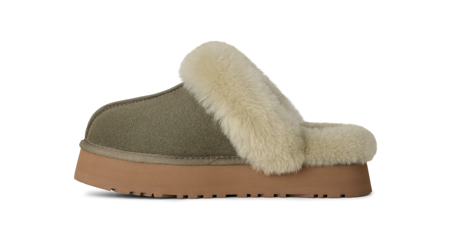 WOMEN'S UGG DISQUETTE SLIPPER | MOSS GREEN / MUTED BRASS