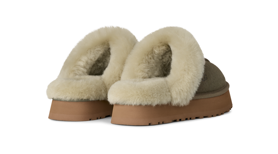 WOMEN'S UGG DISQUETTE SLIPPER | MOSS GREEN / MUTED BRASS