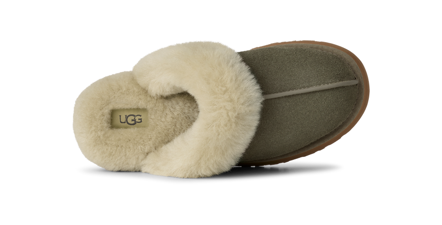 WOMEN'S UGG DISQUETTE SLIPPER | MOSS GREEN / MUTED BRASS
