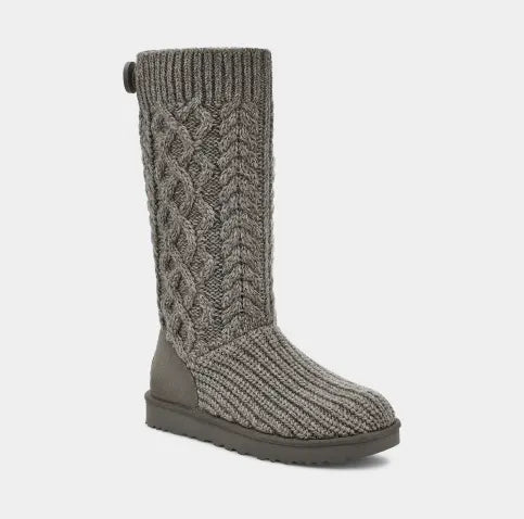 WOMEN'S UGG CLASSIC CARDI CABLED KNIT BOOT | GREY