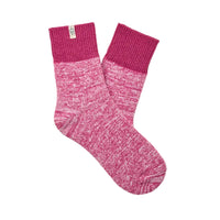 WOMAN'S UGG RIB KNIT SLOUCHY QUARTER SOCKS | CHROMA PINK
