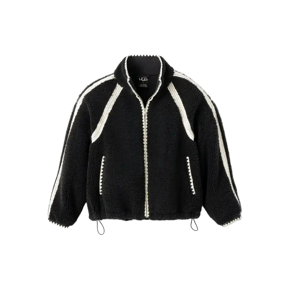 WOMEN'S UGG NIKIA CROCHET UGGFLUFF JACKET | BLACK