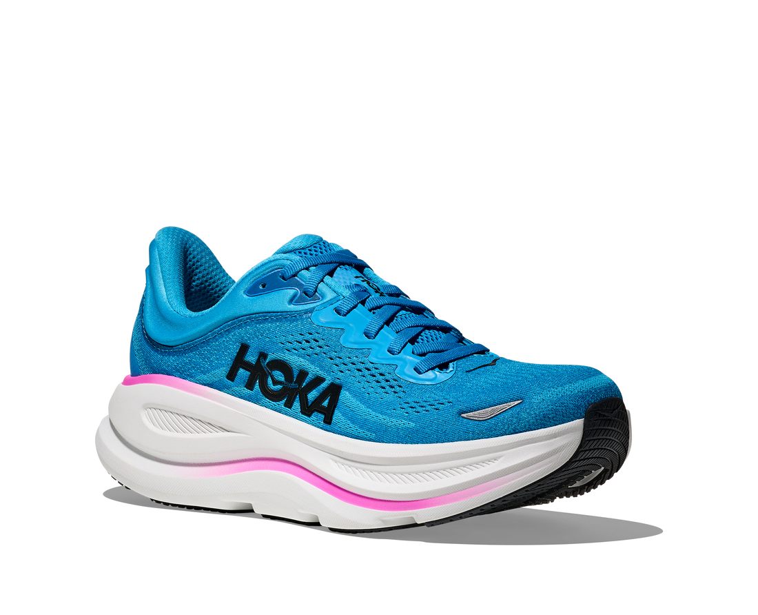 WOMEN'S HOKA BONDI 9 | SKYWARD BLUE | NEON FUCHSIA