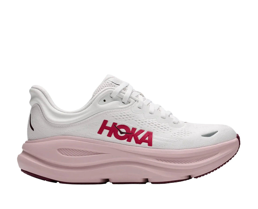WOMEN'S HOKA BONDI 9 | WHITE | PINK  OPAL