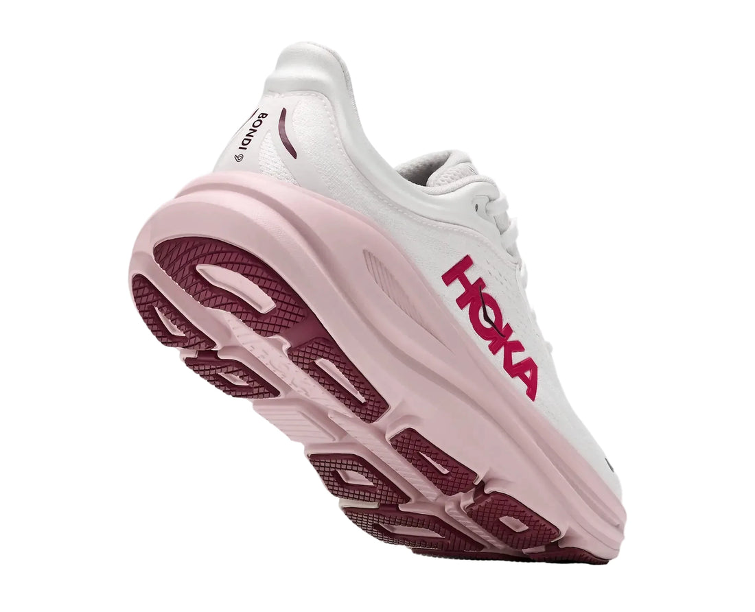 WOMEN'S HOKA BONDI 9 | WHITE | PINK  OPAL