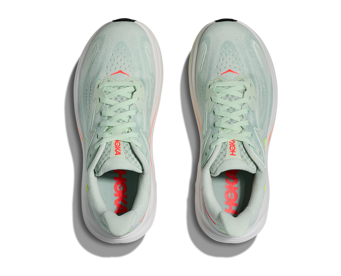 WOMEN'S HOKA CLIFTON 10 | SEA GLASS | NEON FLAME