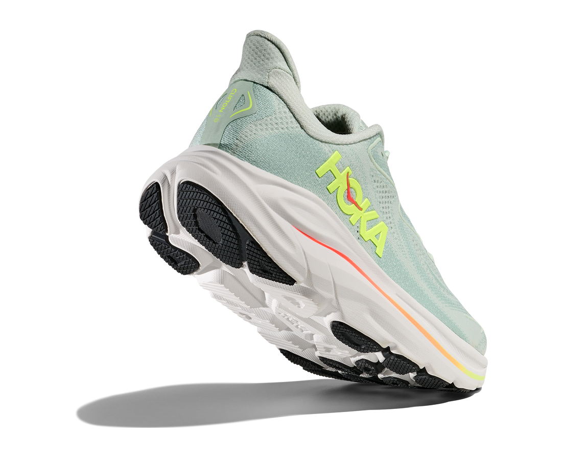 WOMEN'S HOKA CLIFTON 10 | SEA GLASS | NEON FLAME