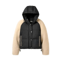 WOMEN'S UGG MYKAH UGGBRAID PUFFER JACKET | BLACK | CREAM
