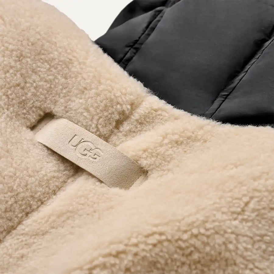 WOMEN'S UGG MYKAH UGGBRAID PUFFER JACKET | BLACK | CREAM