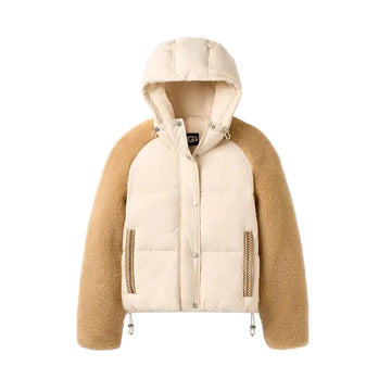 WOMEN'S UGG MYKAH UGGBRAID PUFFER JACKET | CREAM | SAND