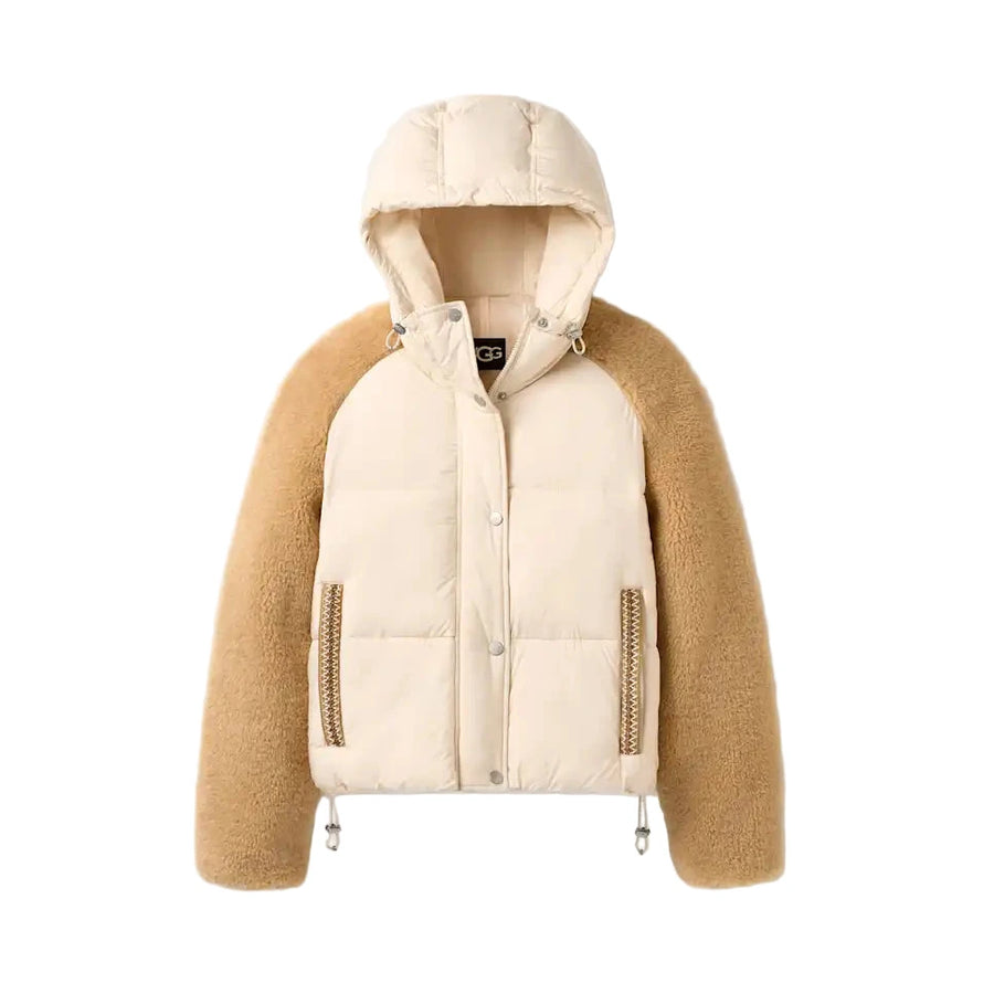 WOMEN'S UGG MYKAH UGGBRAID PUFFER JACKET | CREAM | SAND