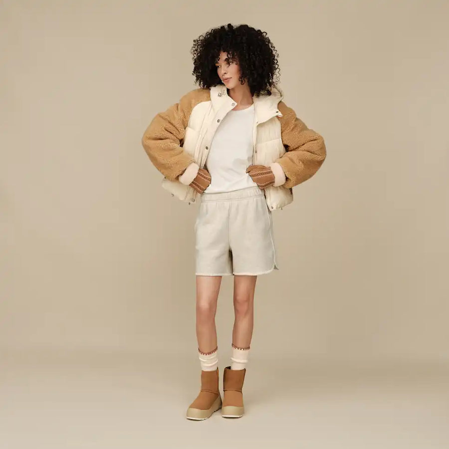 WOMEN'S UGG MYKAH UGGBRAID PUFFER JACKET | CREAM | SAND