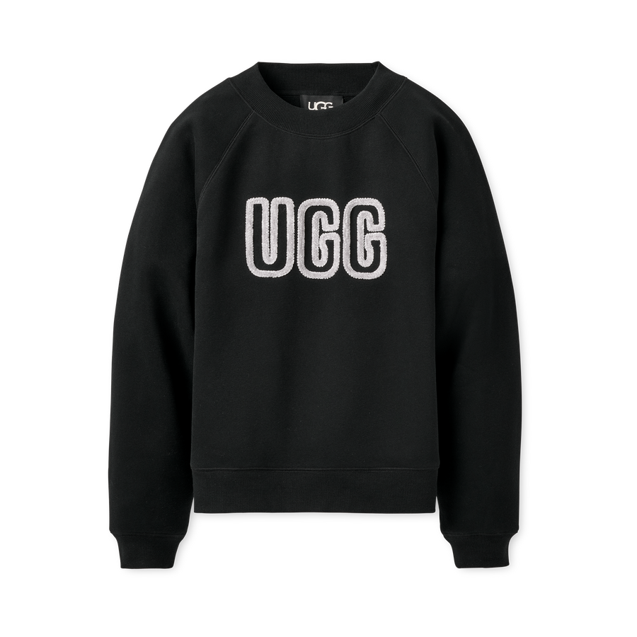 WOMEN'S UGG LOGO CREWNECK | BLACK
