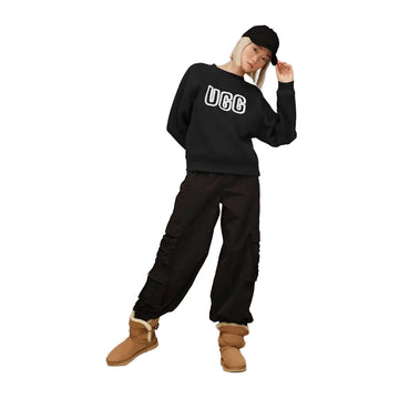 WOMEN'S UGG LOGO CREWNECK | BLACK