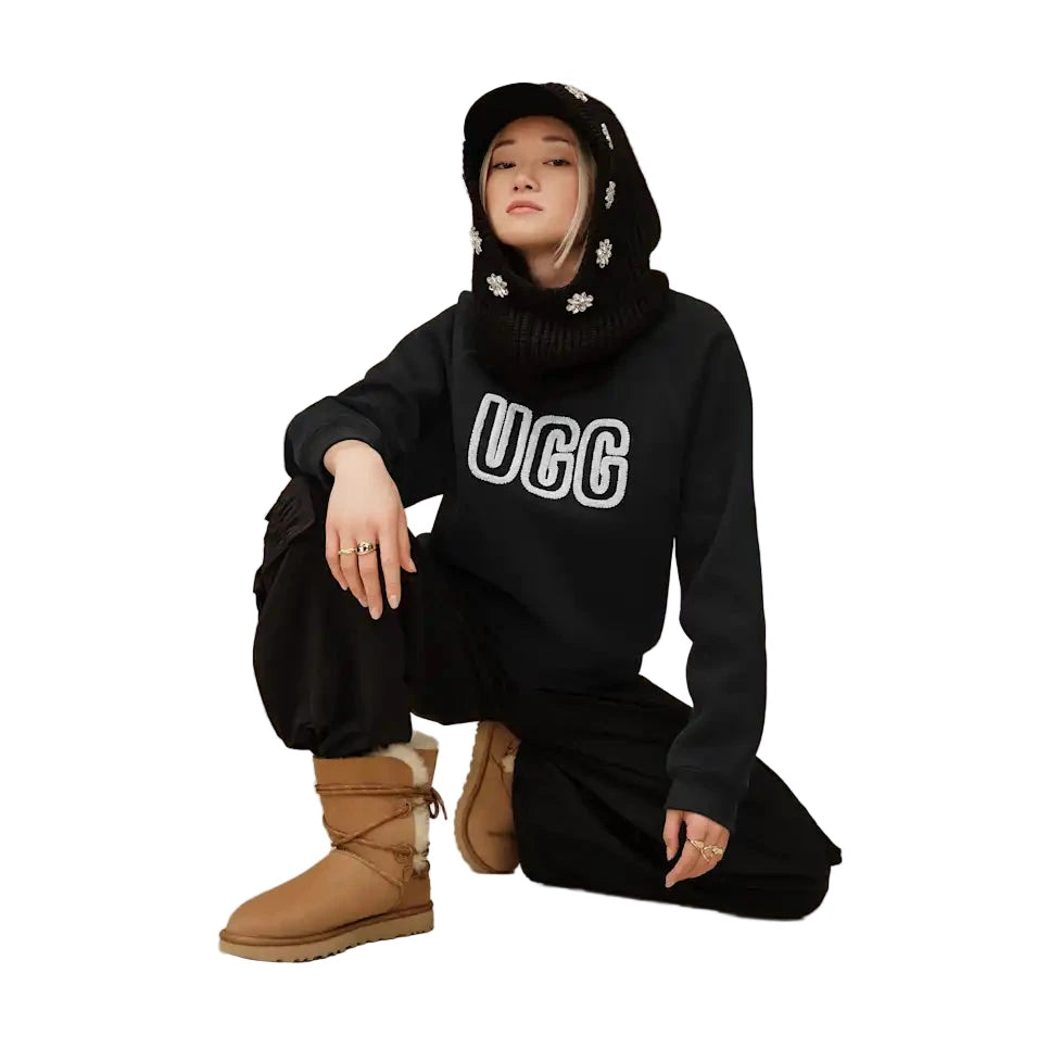 WOMEN'S UGG LOGO CREWNECK | BLACK