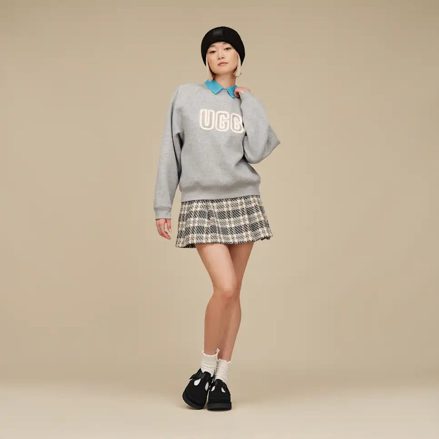 WOMEN'S UGG LOGO CREWNECK | GREY HEATHER