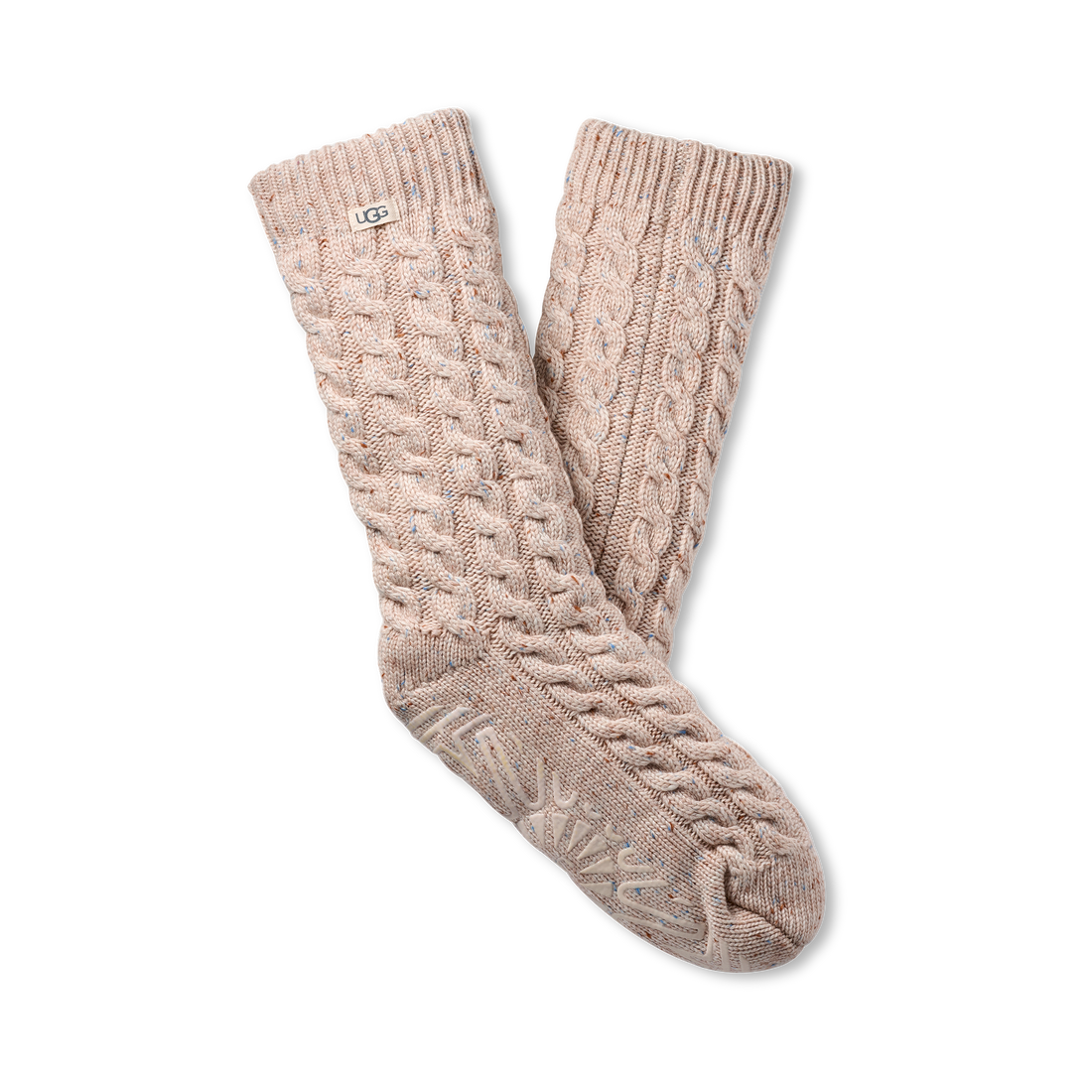 WOMEN'S UGG ELOWYN CABLE KNIT FLEECE LINED SOCKS | CREAM CONFETTI