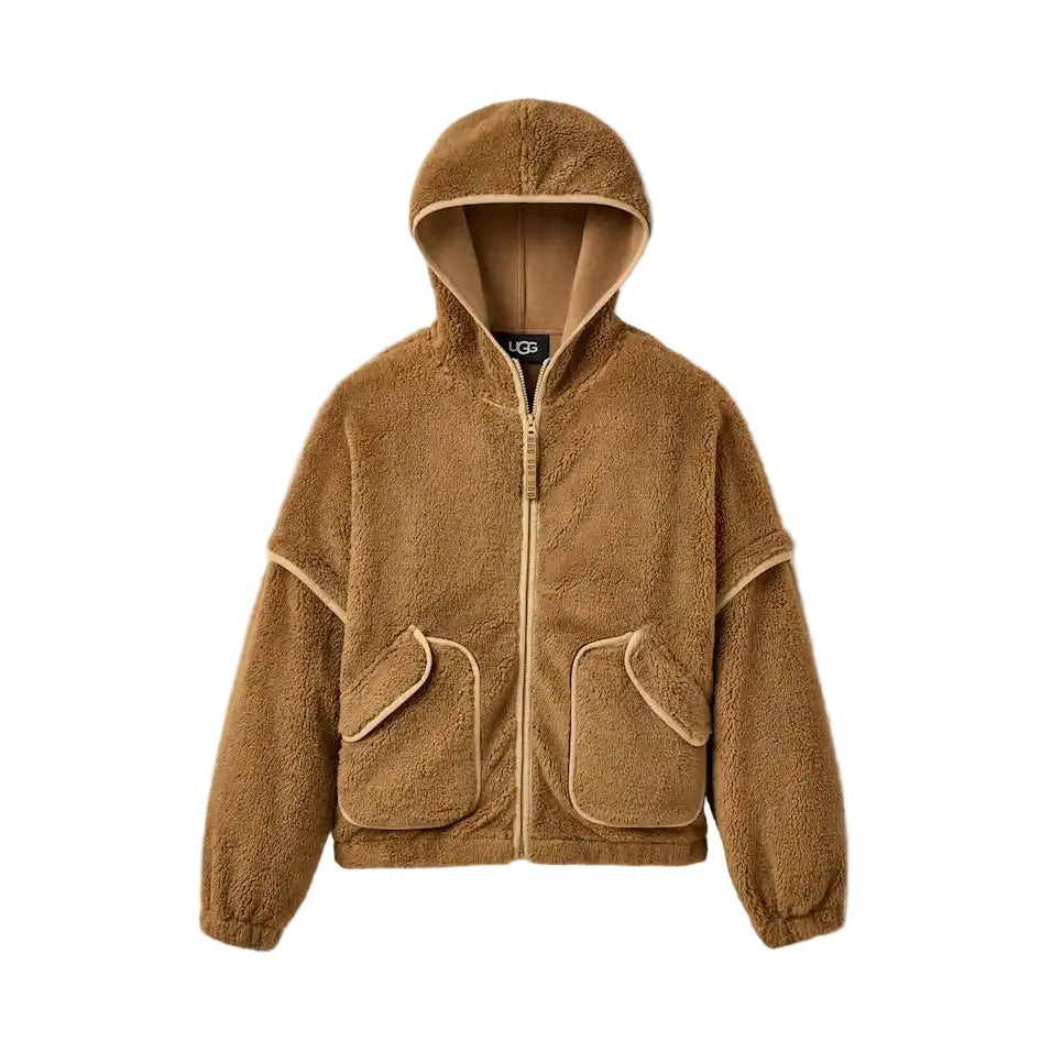 WOMEN'S UGG MARIELLA UGGFLUFF ZIP HOODIE | CHESTNUT