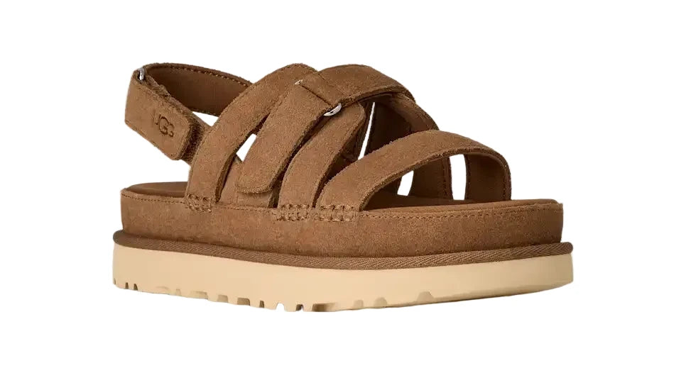 WOMEN'S UGG GOLDENSTAR GLEAM SANDAL | CHESTNUT