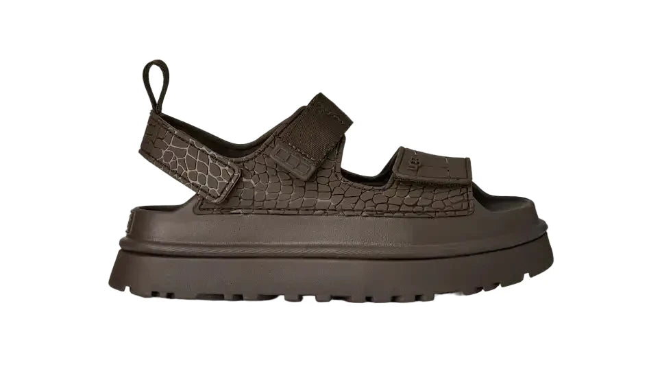 WOMEN'S UGG GOLDENGLOW EMBOSSED SANDAL | DENSE SMOKE