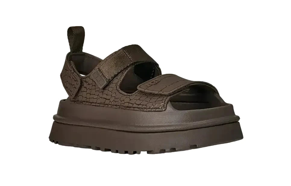 WOMEN'S UGG GOLDENGLOW EMBOSSED SANDAL | DENSE SMOKE