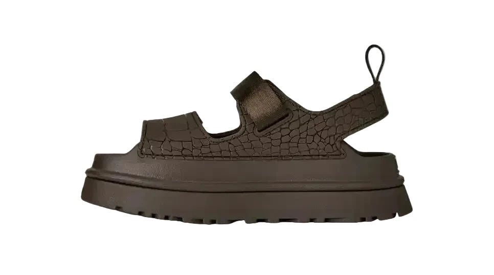 WOMEN'S UGG GOLDENGLOW EMBOSSED SANDAL | DENSE SMOKE
