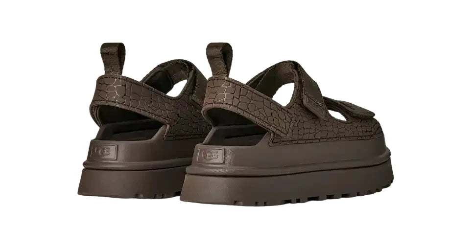 WOMEN'S UGG GOLDENGLOW EMBOSSED SANDAL | DENSE SMOKE