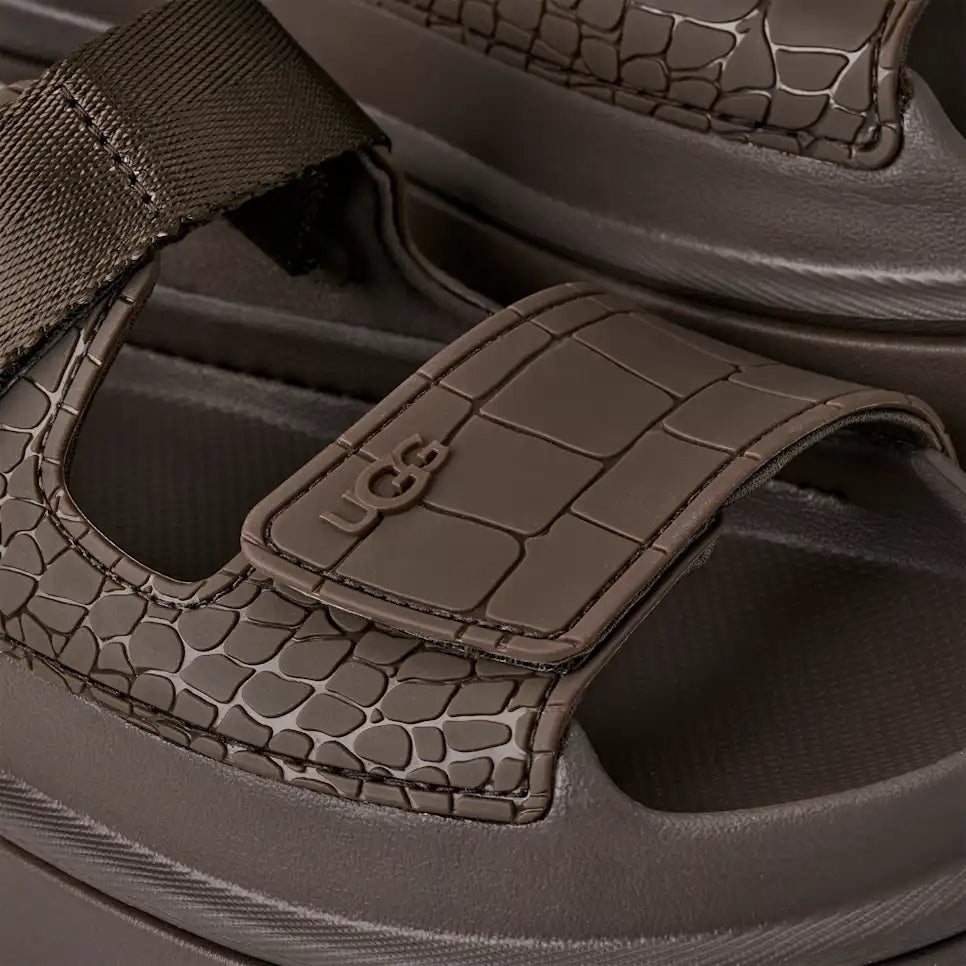 WOMEN'S UGG GOLDENGLOW EMBOSSED SANDAL | DENSE SMOKE