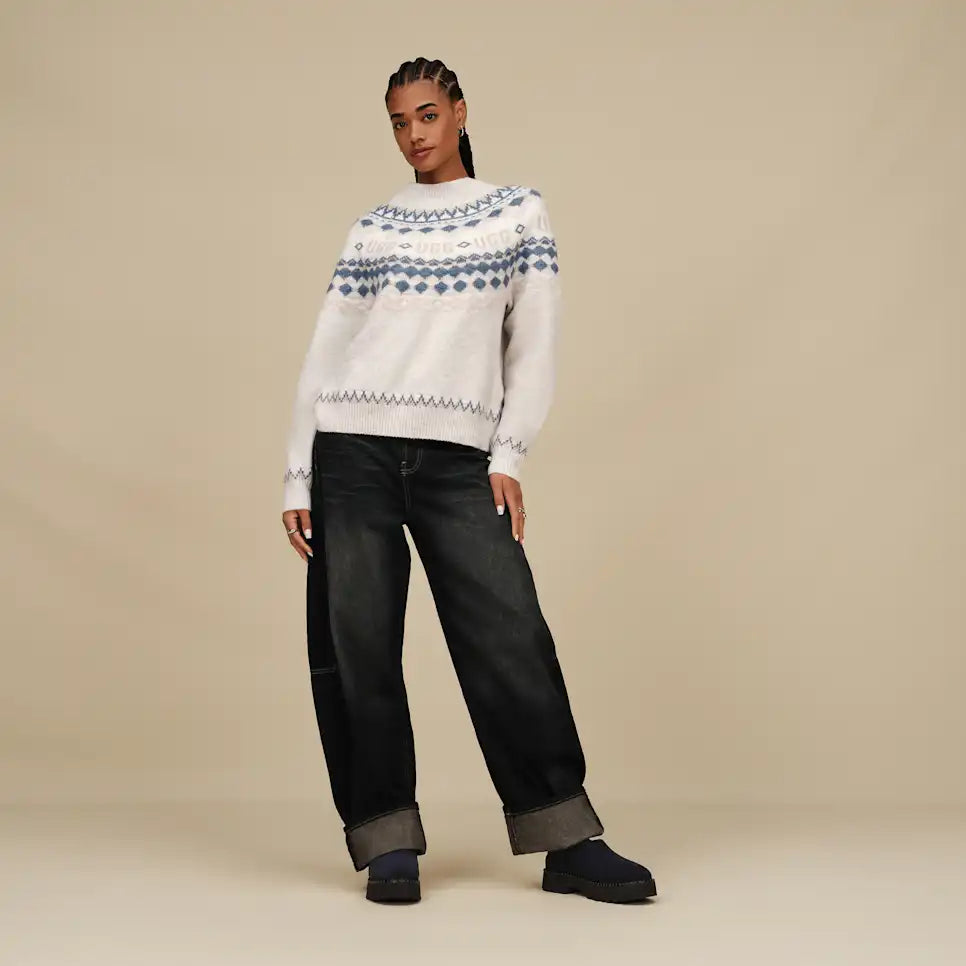 WOMEN'S UGG BRAYLEE UGSLIE SWEATER | GREY HEATHER MULTI