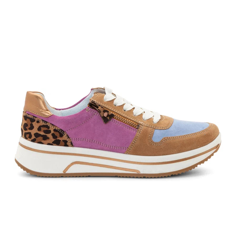 WOMEN'S ARA SAGE SNEAKER | SUEDE / LEOPARD / METALLIC