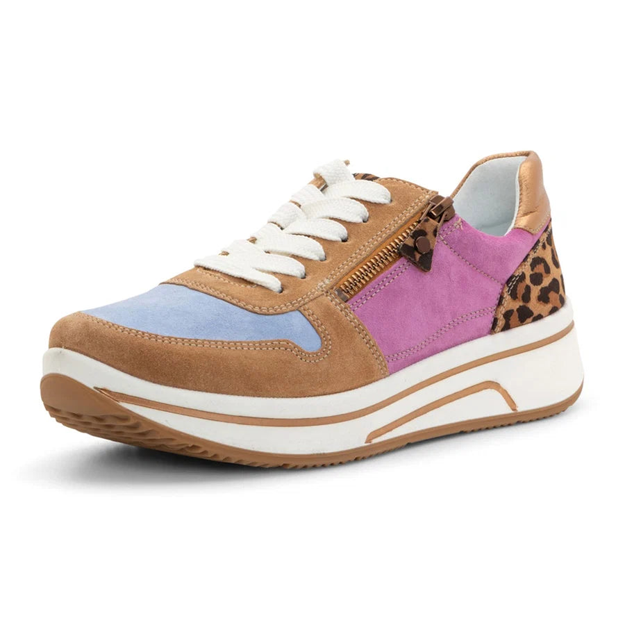 WOMEN'S ARA SAGE SNEAKER | SUEDE / LEOPARD / METALLIC