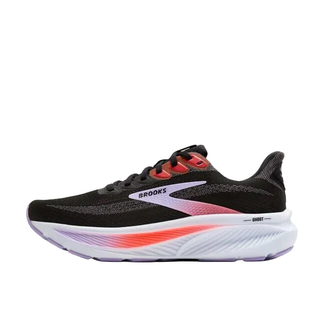 WOMEN'S BROOKS GHOST 17 | BLACK / PURPLE / CORAL