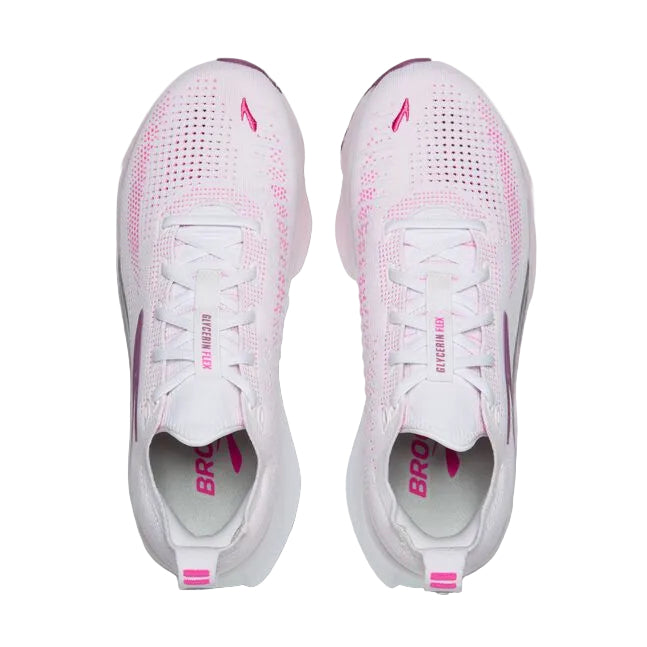 WOMEN'S BROOKS GLYCERIN FLEX | WHITE / CYBER PINK / ARGYLE